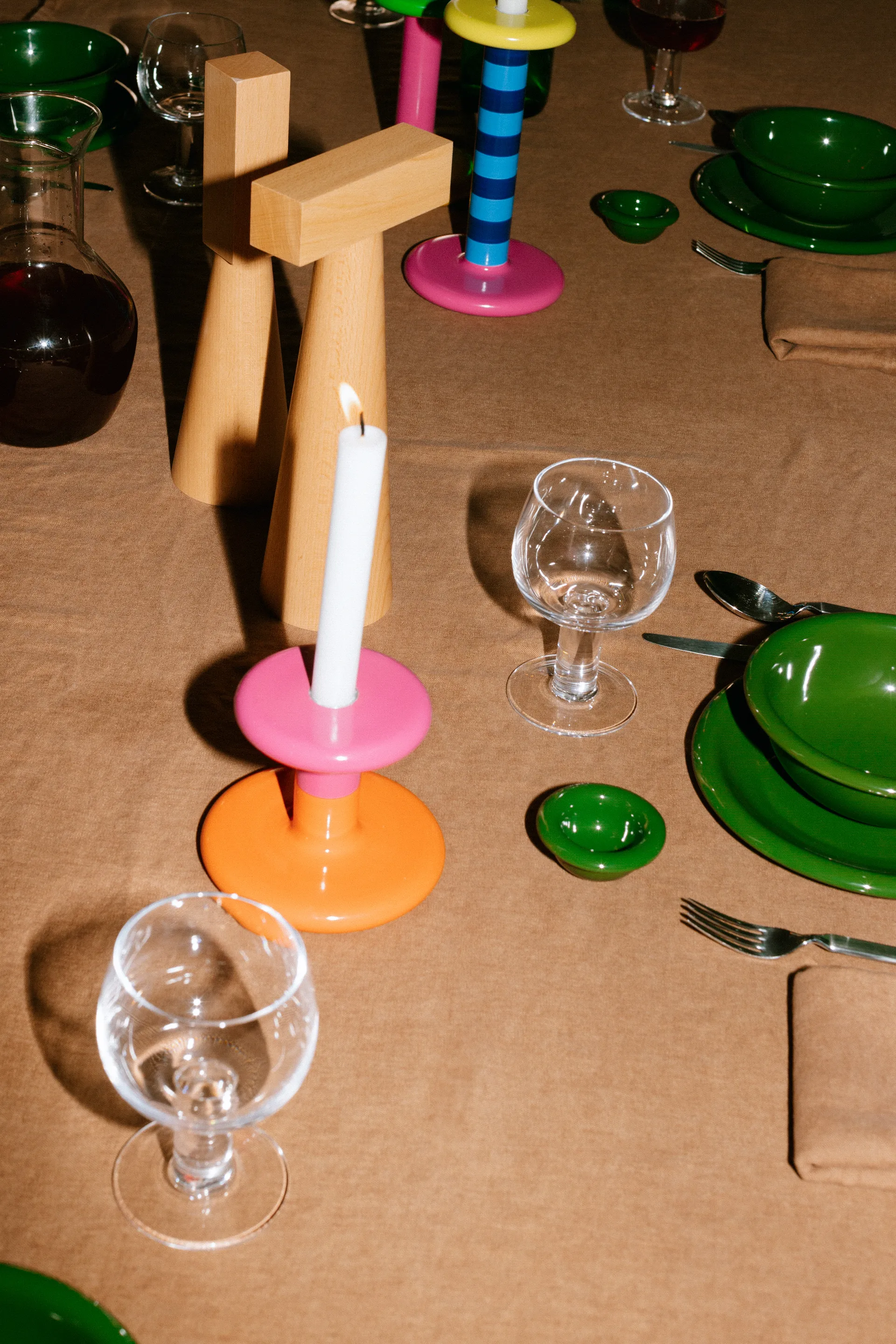 Pesa candlestick Low 11 cm, Magenta-orange Hem