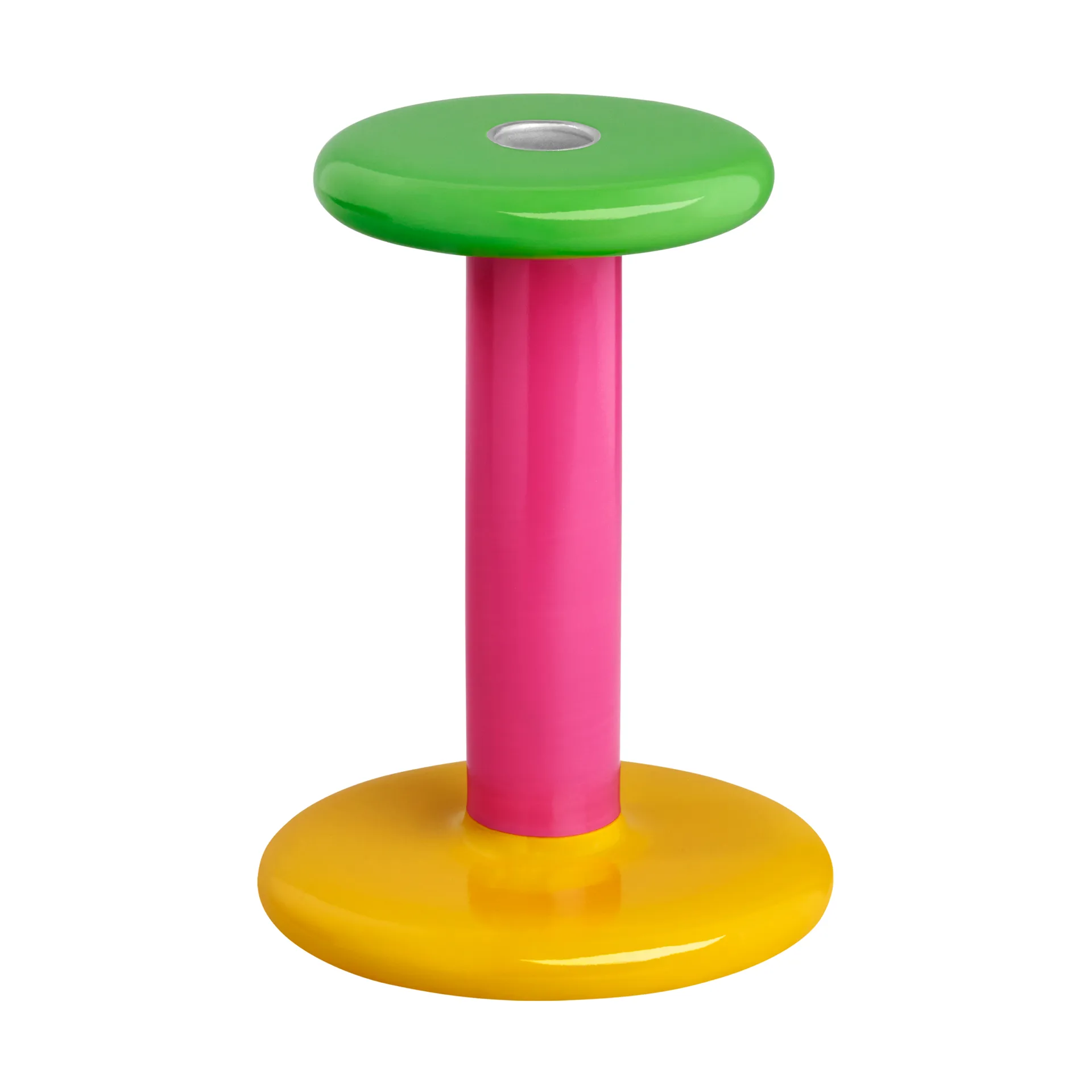 Pesa candlestick Medium 18 cm, Green-magenta-honey yellow Hem