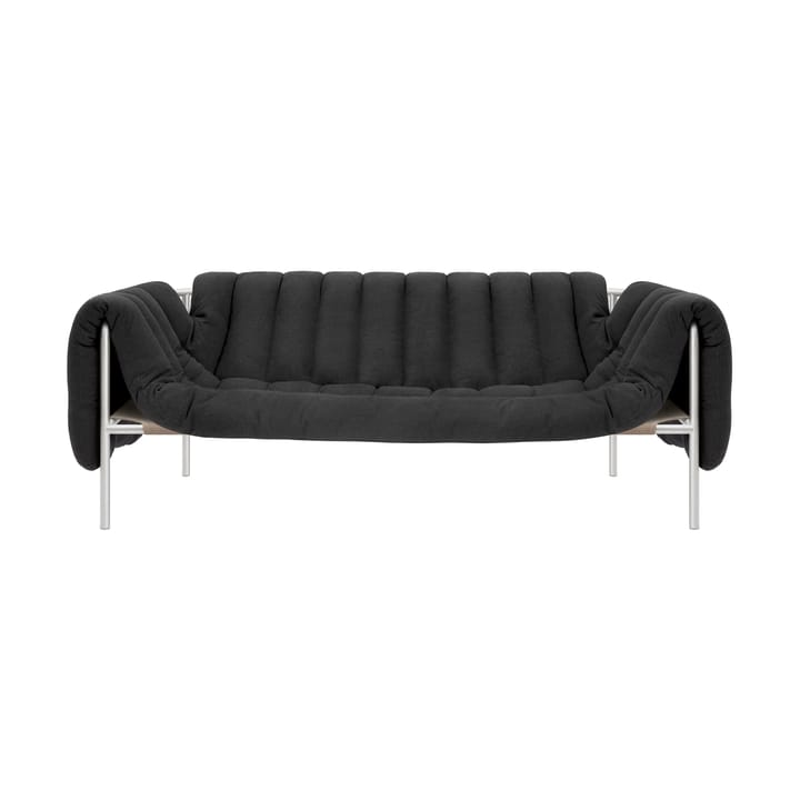 Puffy 2,5-seater sofa 205 cm - Anthracite-stainless steel - Hem