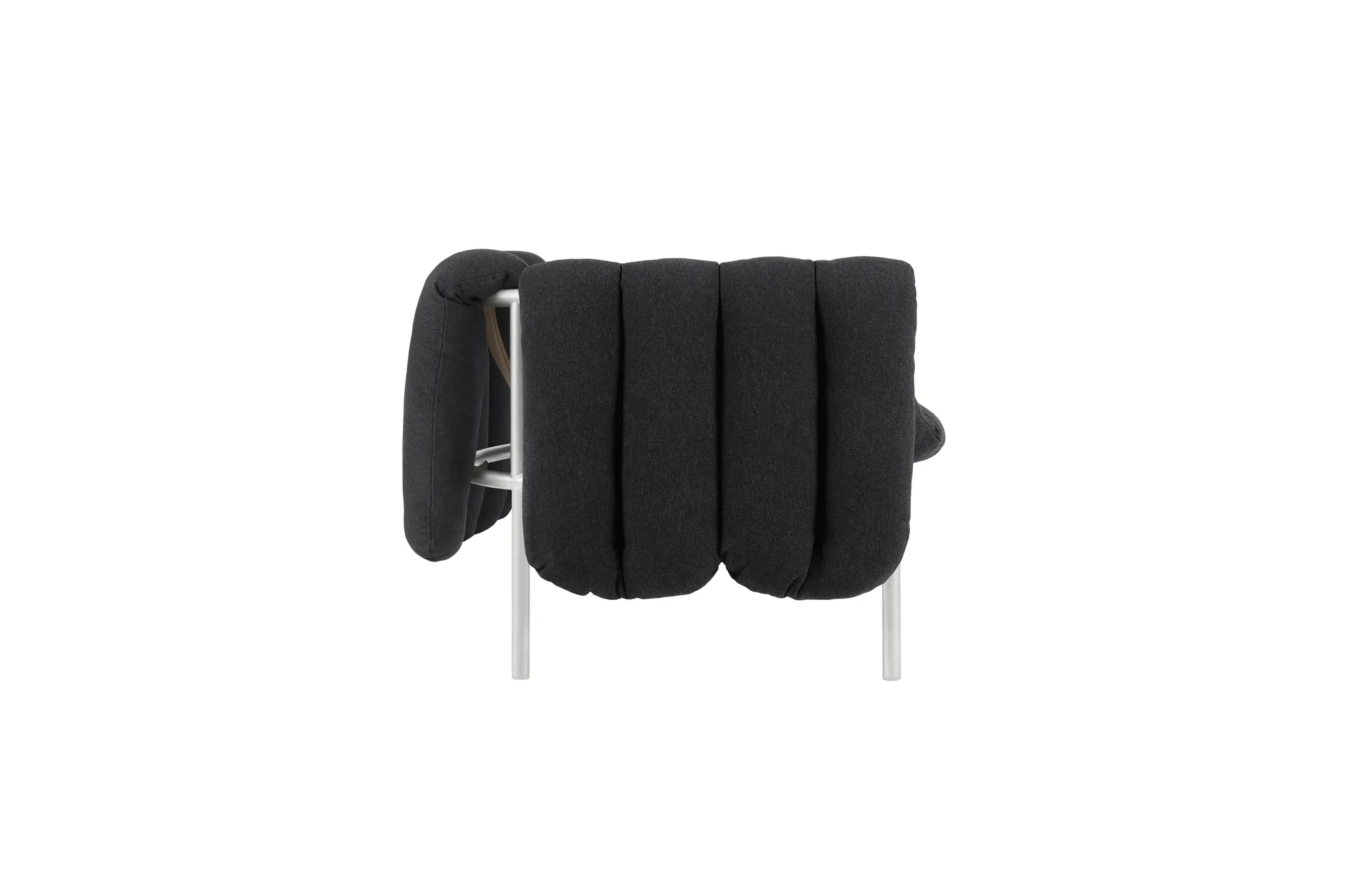 Puffy 2,5-seater sofa 205 cm, Anthracite-stainless steel Hem