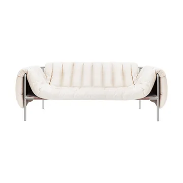 Puffy 2,5-seater sofa 205 cm - Natural-stainless steel - Hem
