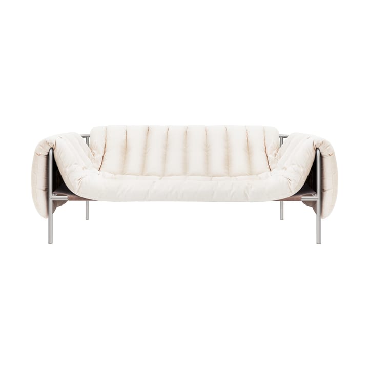 Puffy 2,5-seater sofa 205 cm - Natural-stainless steel - Hem