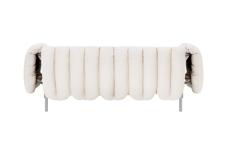 Puffy 2,5-seater sofa 205 cm, Natural-stainless steel Hem