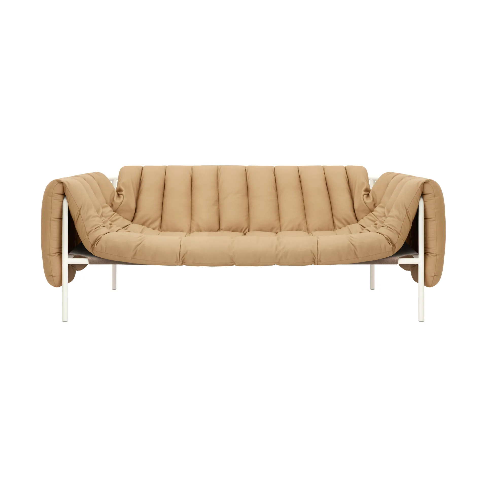 Puffy 2,5-seater sofa 205 cm, Sand leather-cream Hem