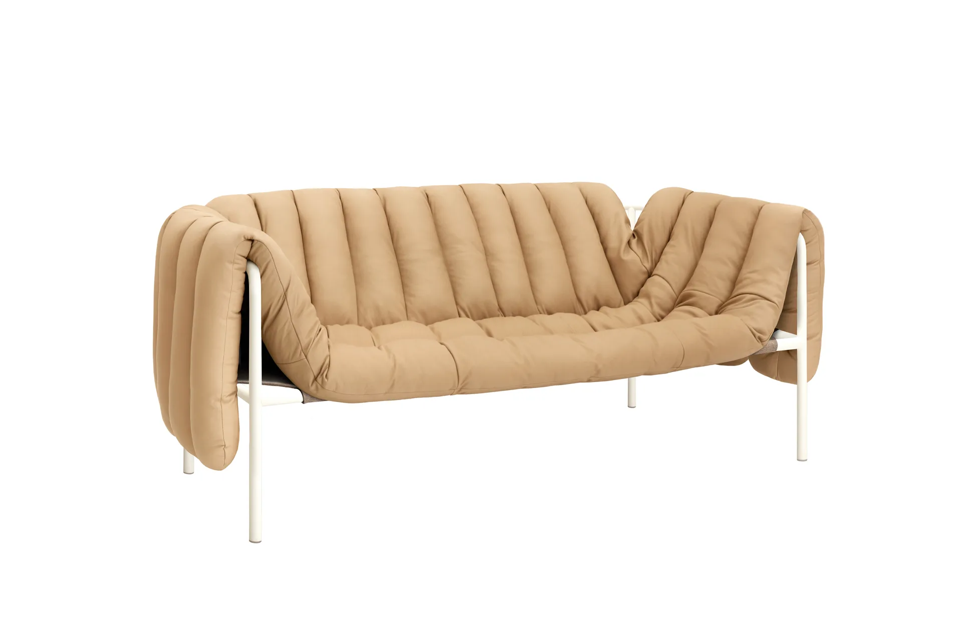 Puffy 2,5-seater sofa 205 cm, Sand leather-cream Hem