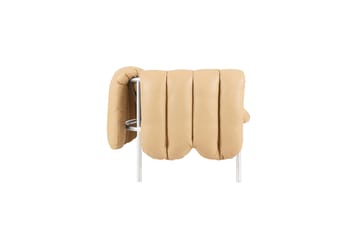 Puffy 2,5-seater sofa 205 cm - Sand leather-stainless steel - Hem