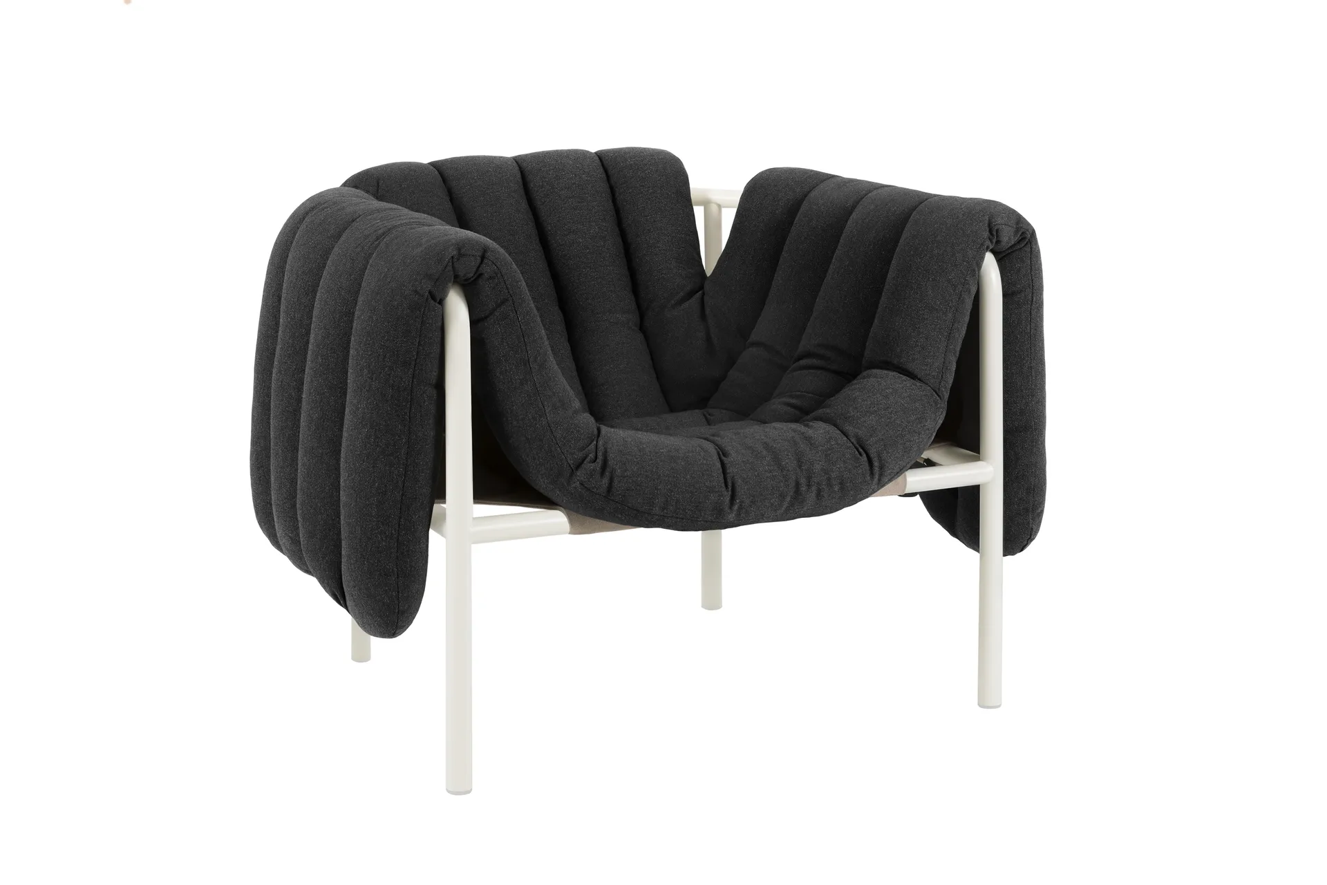 Puffy lounge chair, Anthracite-cream Hem
