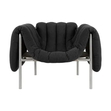Puffy lounge chair - Anthracite-stainless steel - Hem