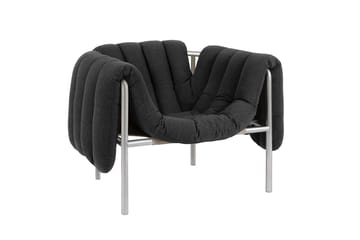 Puffy lounge chair - Anthracite-stainless steel - Hem