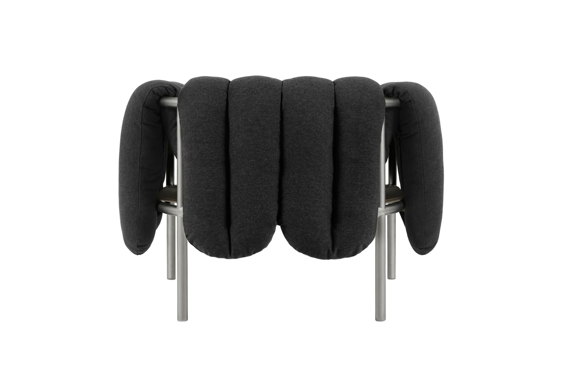 Puffy lounge chair, Anthracite-stainless steel Hem
