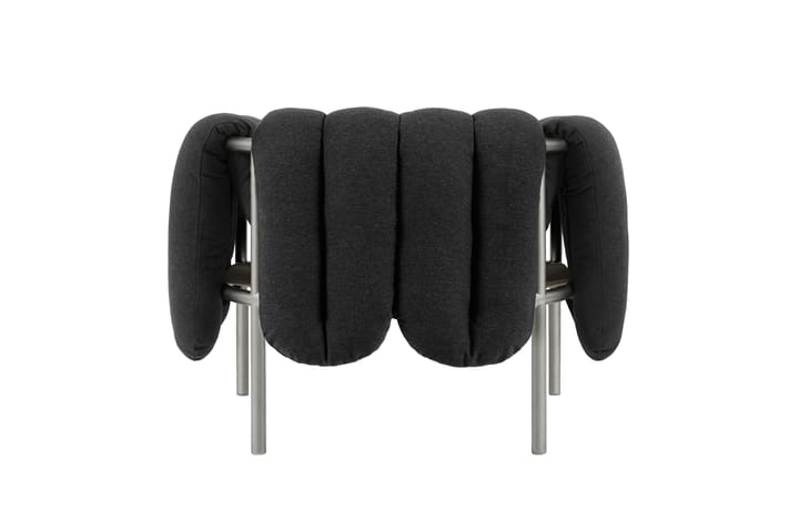 Puffy lounge chair, Anthracite-stainless steel Hem