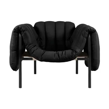 Puffy lounge chair - Black leather-black grey - Hem