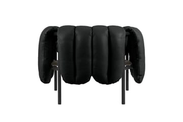 Puffy lounge chair - Black leather-black grey - Hem
