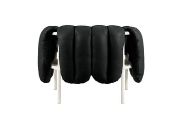 Puffy lounge chair - Black leather-cream - Hem