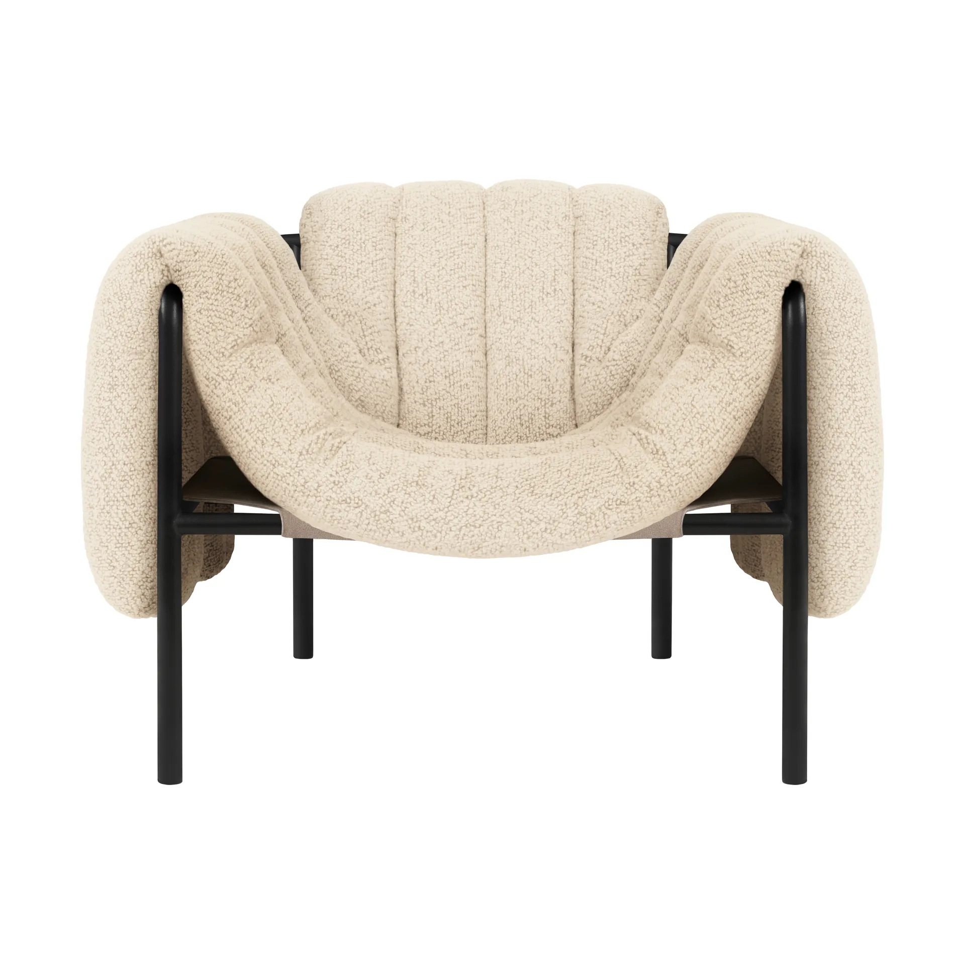 Puffy lounge chair, Eggshell-black grey Hem