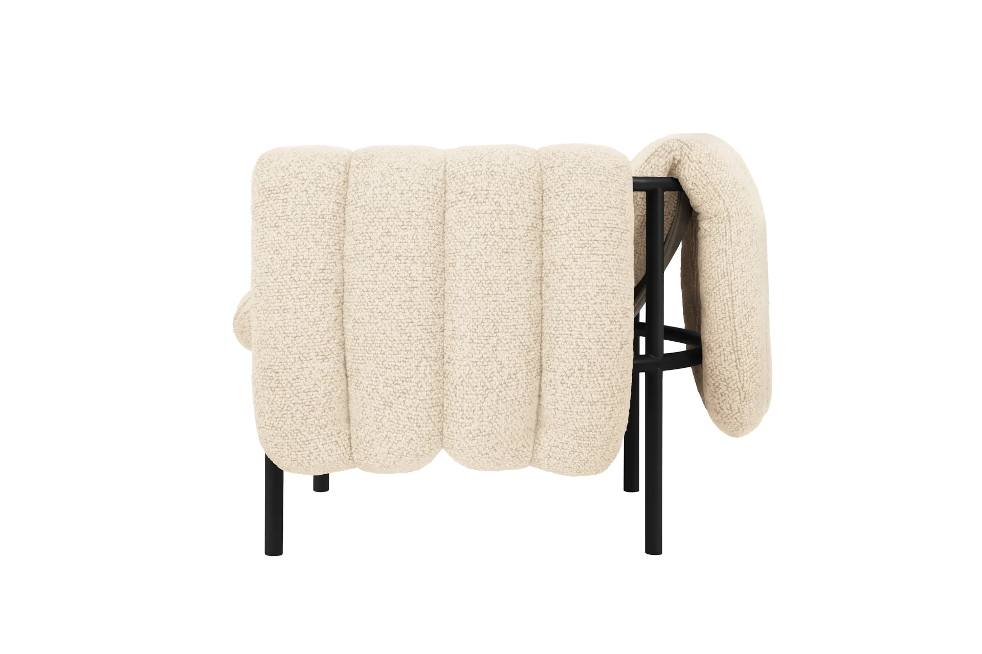 Puffy lounge chair, Eggshell-black grey Hem