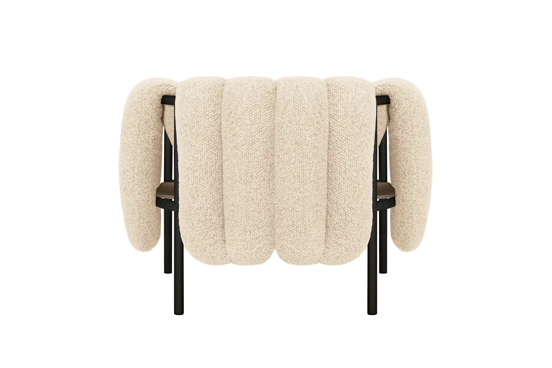 Puffy lounge chair, Eggshell-black grey Hem