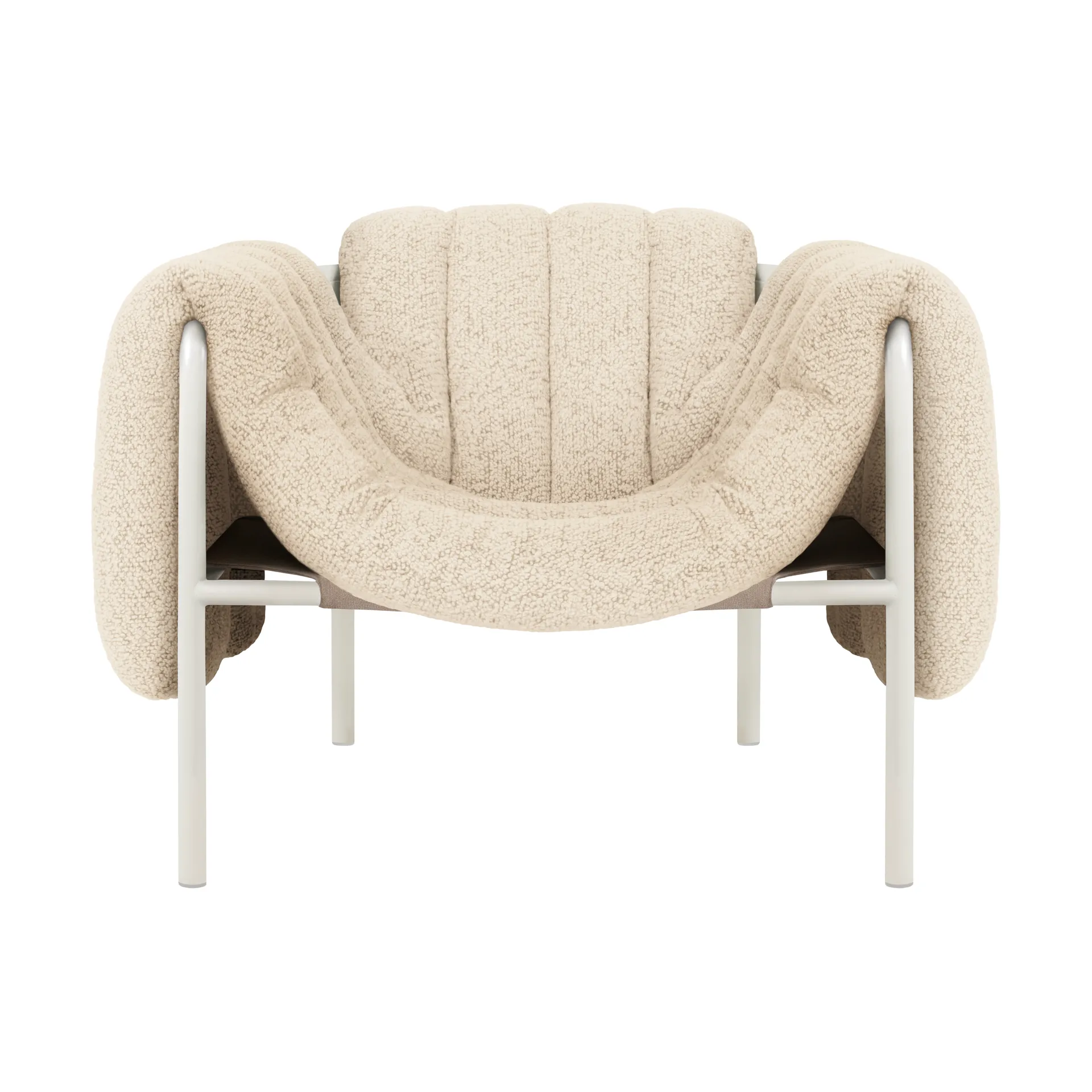 Puffy lounge chair, Eggshell-cream Hem