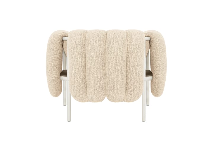 Puffy lounge chair, Eggshell-cream Hem