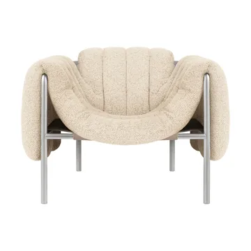 Puffy lounge chair - Eggshell-stainless steel - Hem