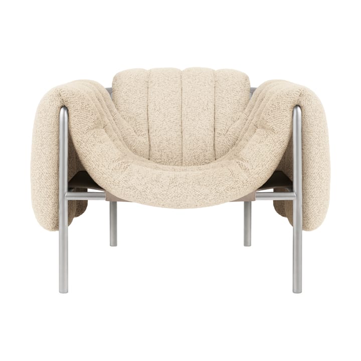 Puffy lounge chair - Eggshell-stainless steel - Hem