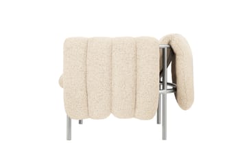 Puffy lounge chair - Eggshell-stainless steel - Hem