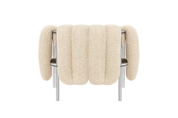 Puffy lounge chair - Eggshell-stainless steel - Hem
