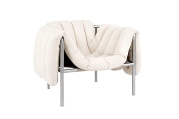Puffy lounge chair - Natural-stainless steel - Hem