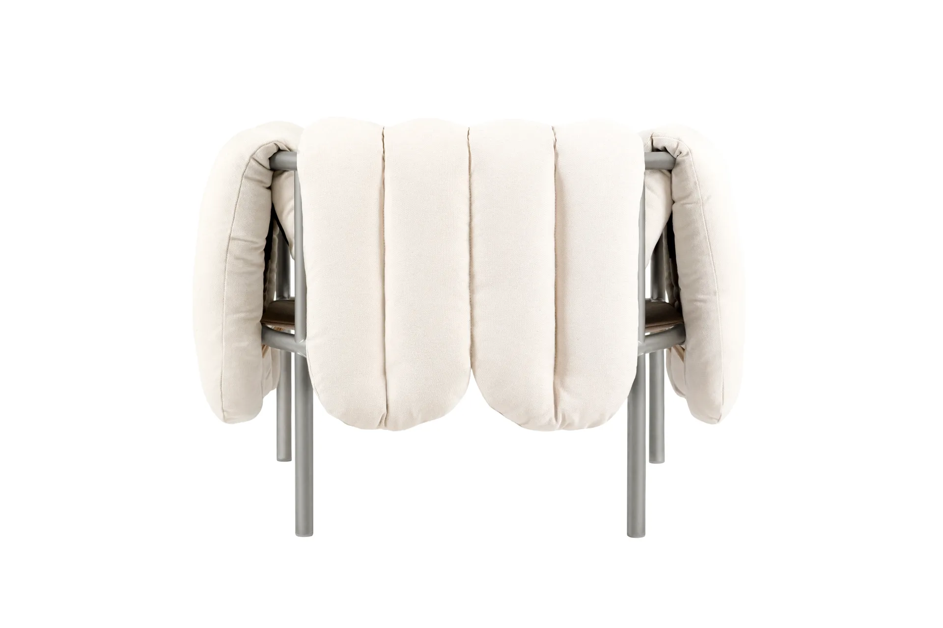 Puffy lounge chair, Natural-stainless steel Hem
