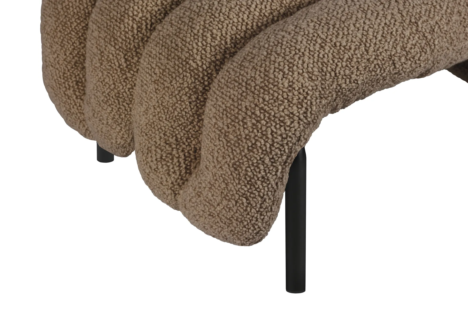 Puffy lounge chair + ottoman, Sawdust-black grey Hem