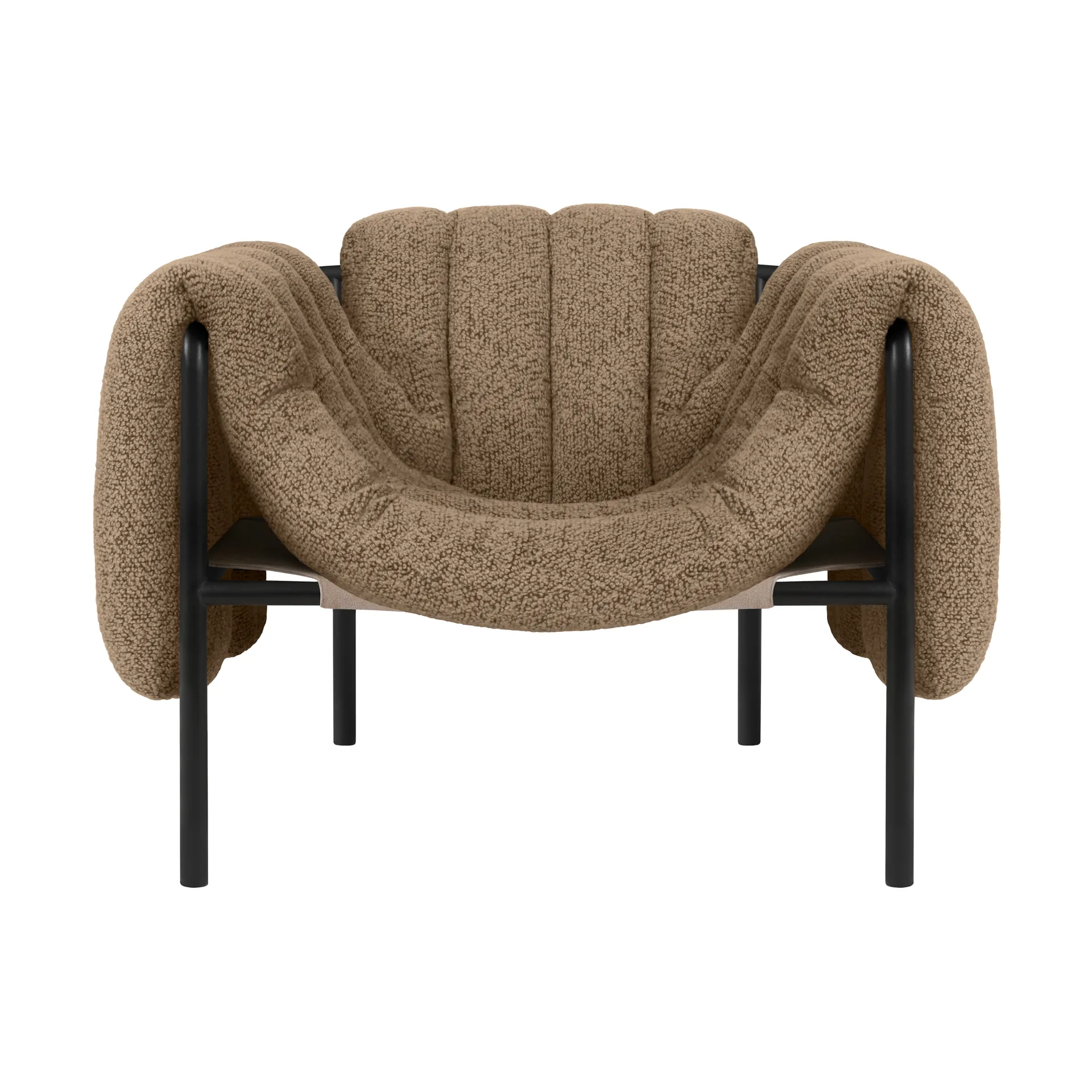 Puffy lounge chair, Sawdust-black grey Hem