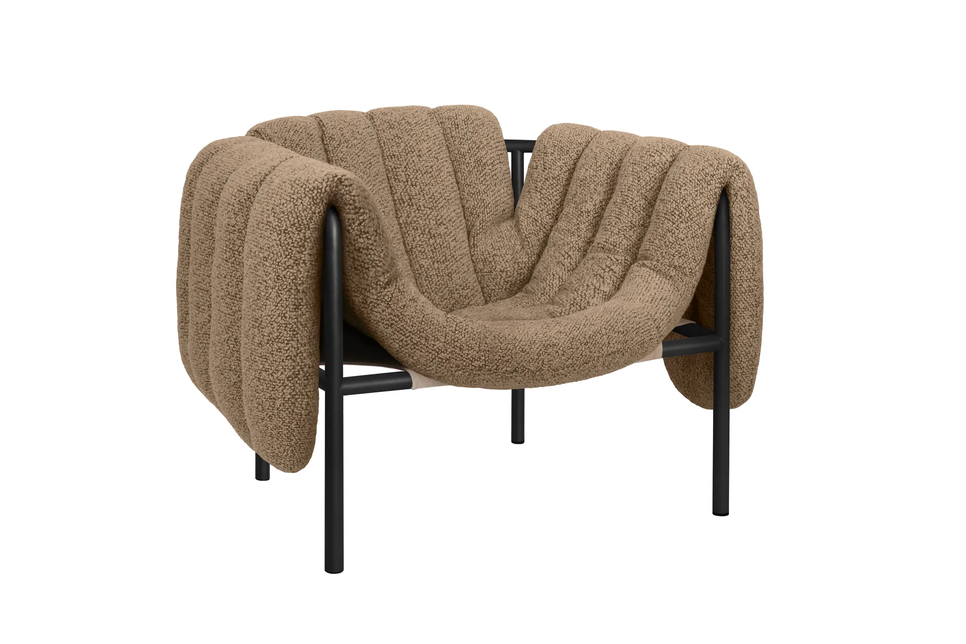 Puffy lounge chair, Sawdust-black grey Hem