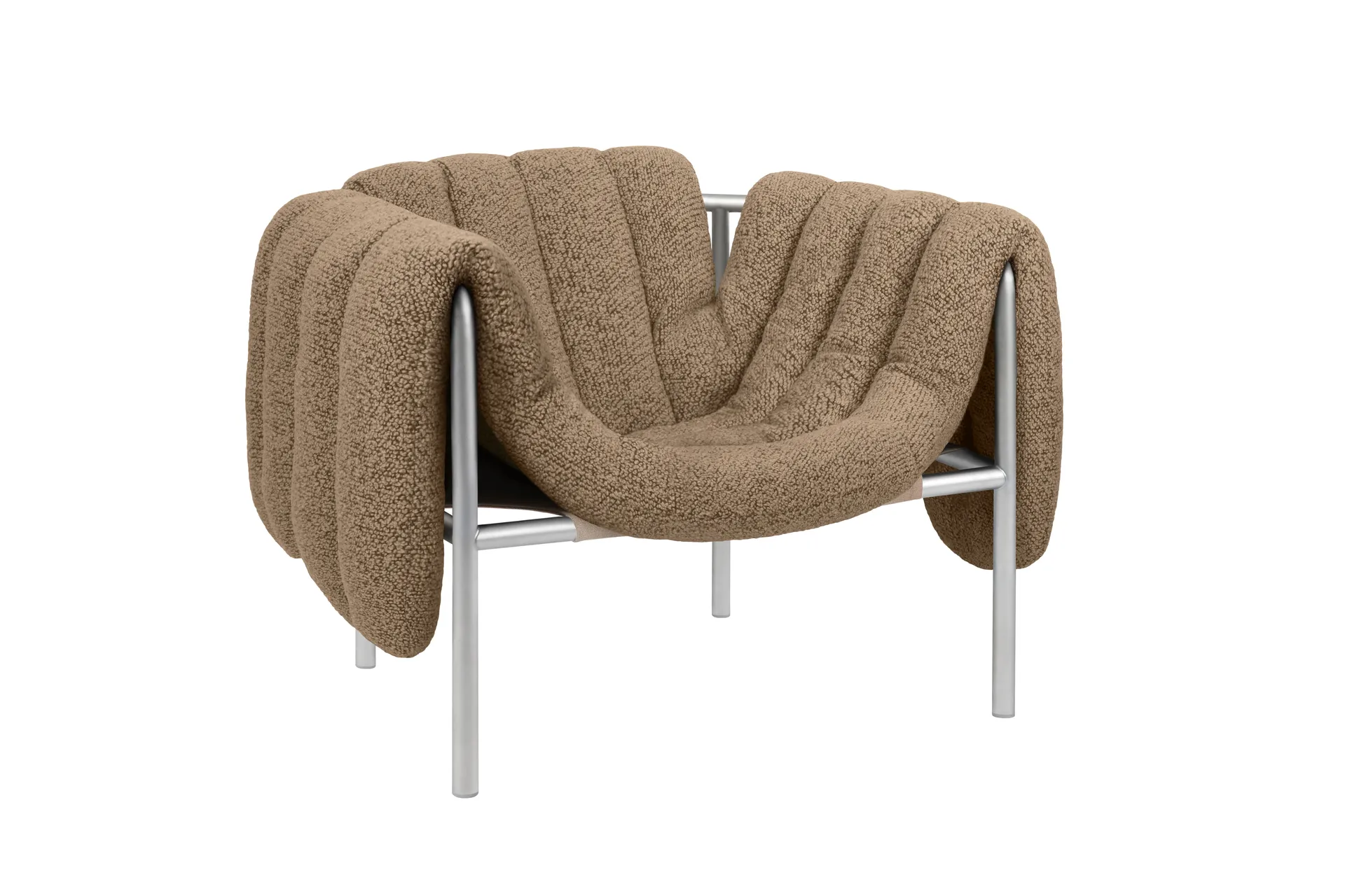 Puffy lounge chair, Sawdust-stainless steel Hem