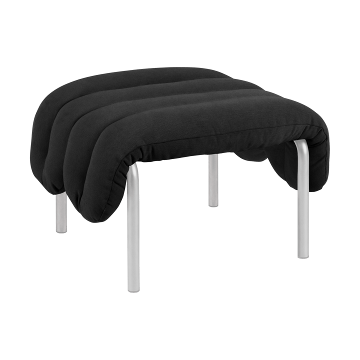 Puffy ottoman 58x67 cm - Anthracite-stainless steel - Hem