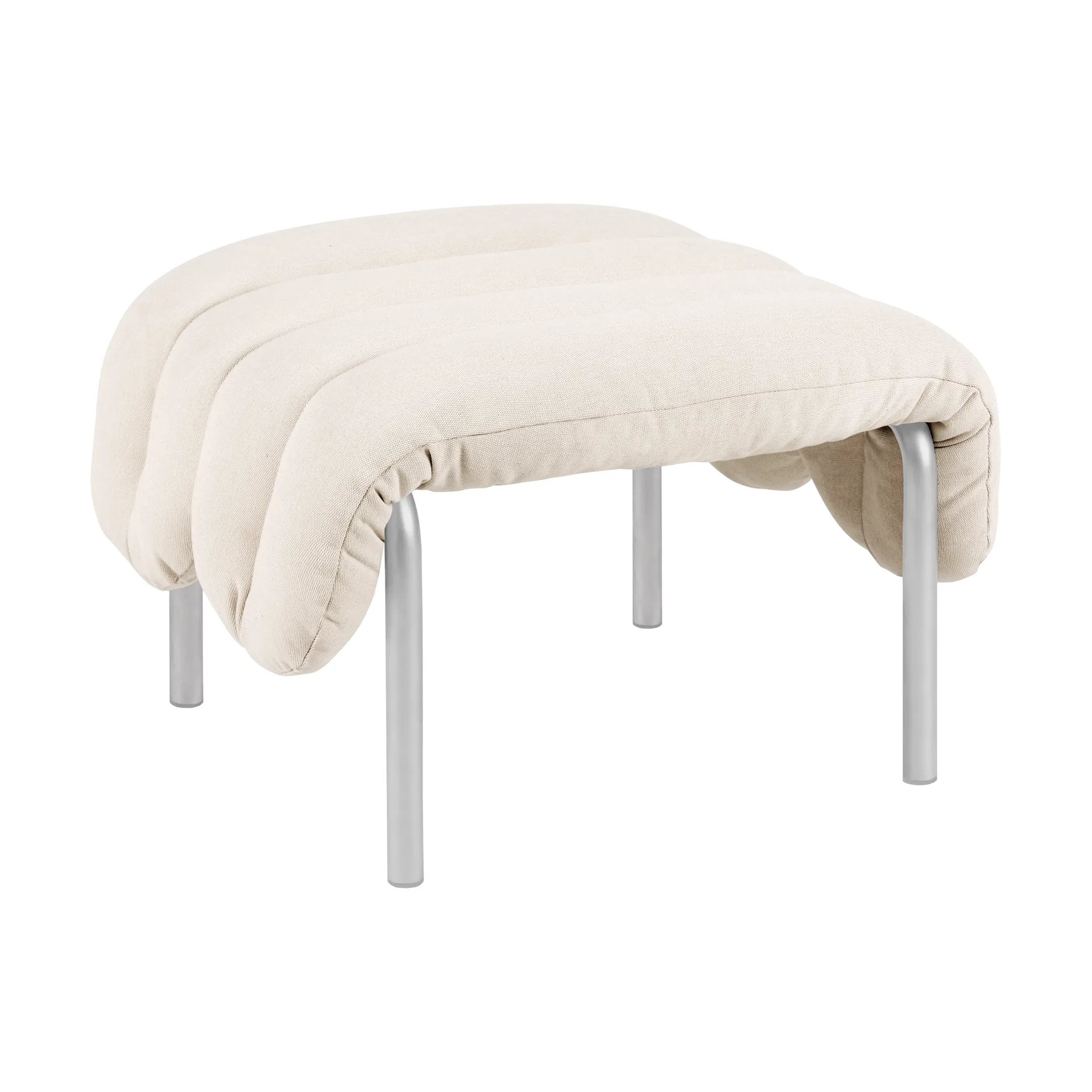 Puffy ottoman 58x67 cm, Natural-stainless steel Hem