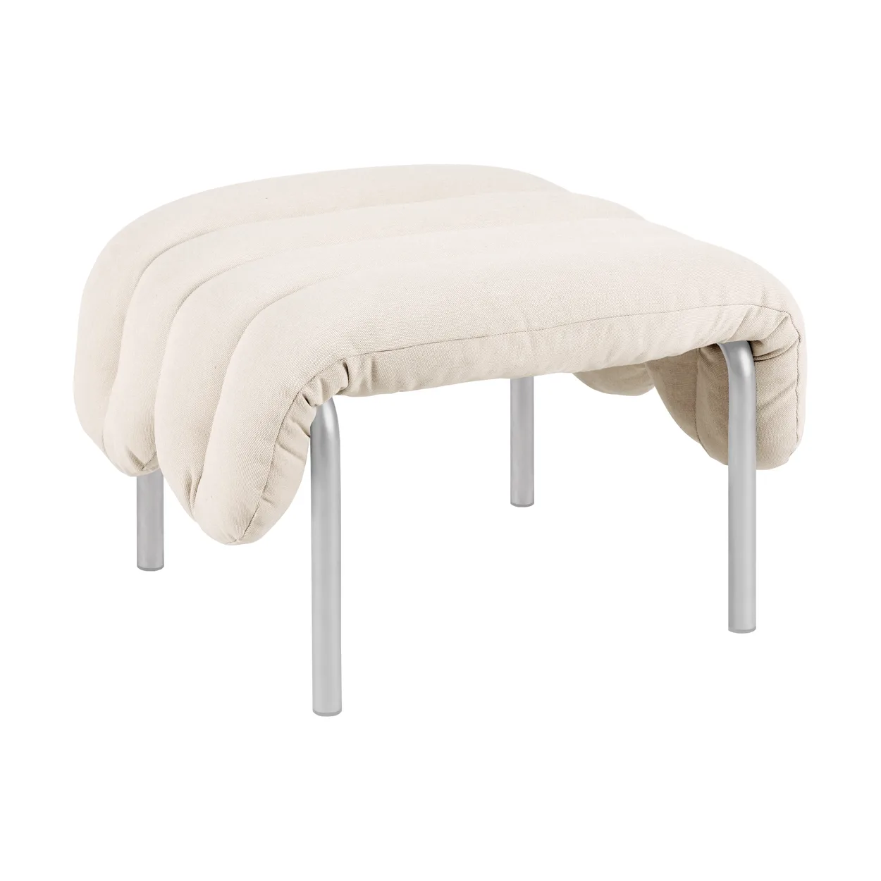Hem Puffy ottoman 58x67 cm Natural-stainless steel | Scandinavian Design | Armchairs & footstools | White