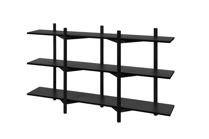 Zig Zag shelf Low 175x100 cm, Black Hem