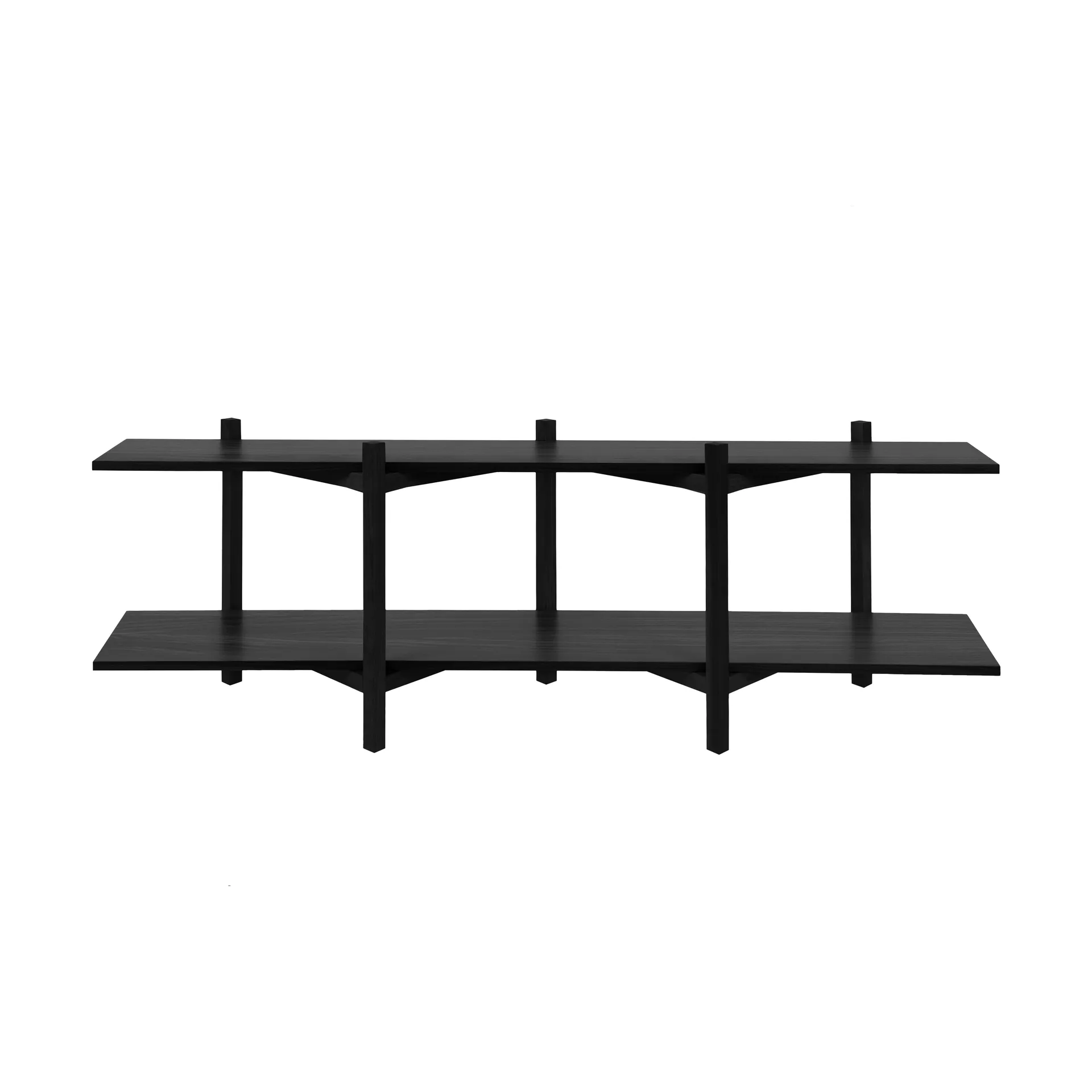 Zig Zag shelf Media 194x57 cm, Black Hem