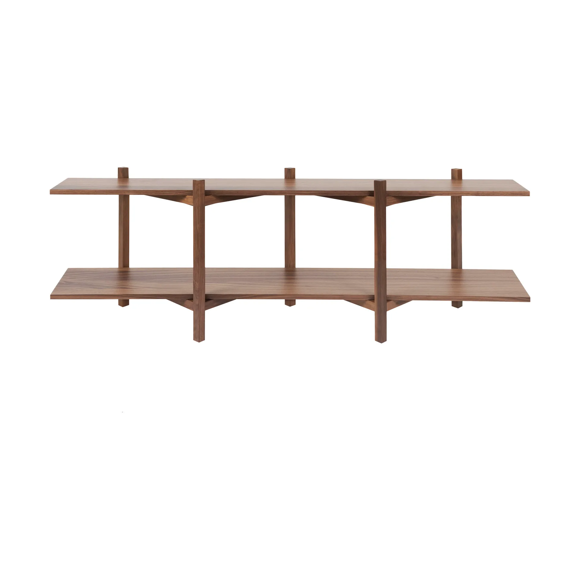 Zig Zag shelf Media 194x57 cm, Walnut Hem