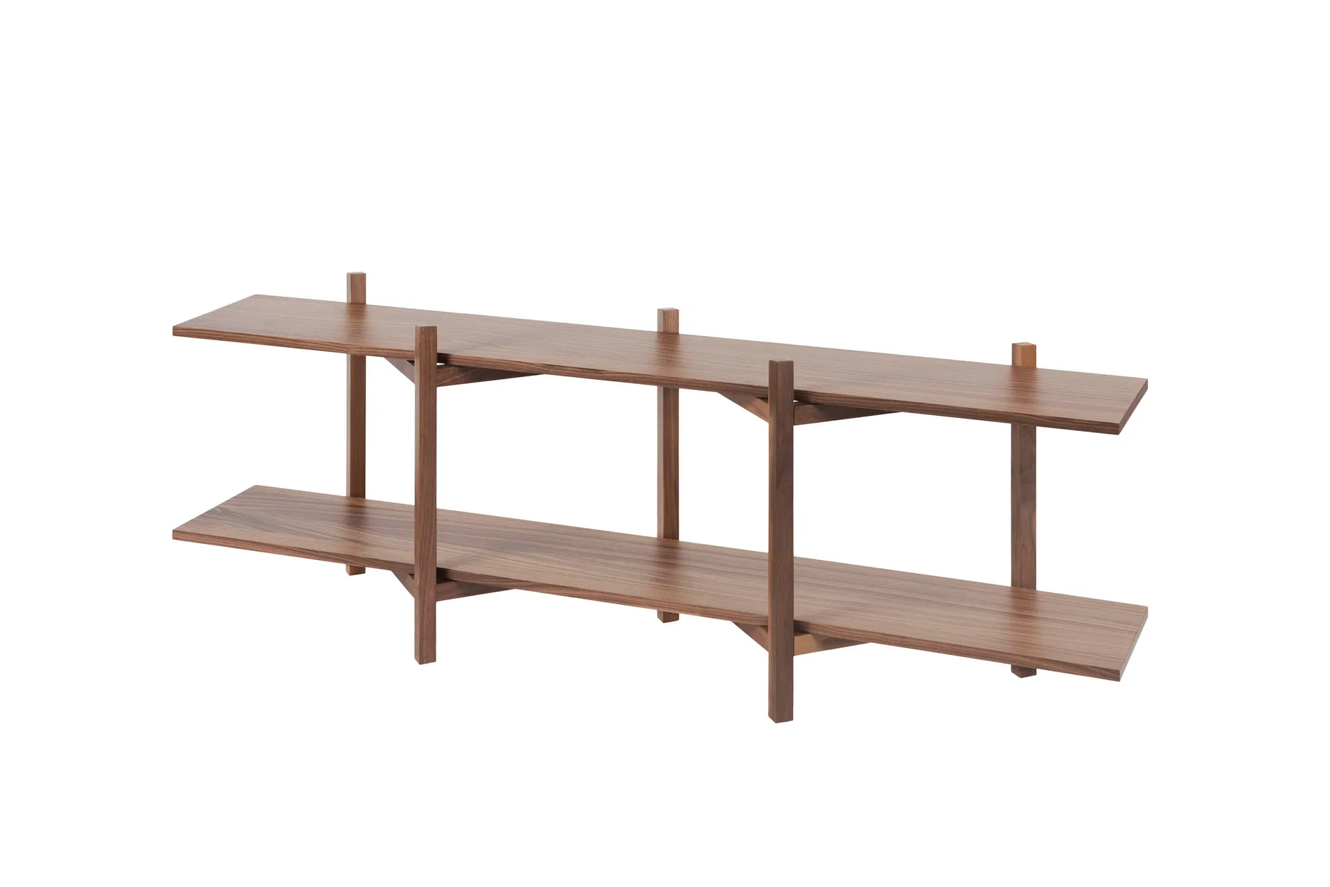 Zig Zag shelf Media 194x57 cm, Walnut Hem