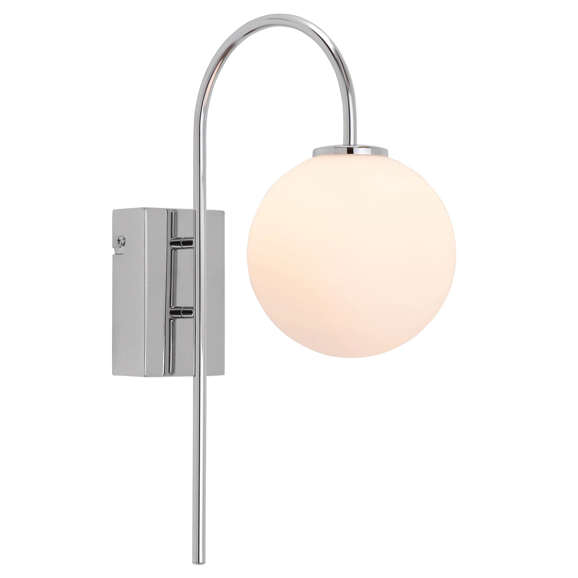 Ballon wall lamp, chrome Herstal
