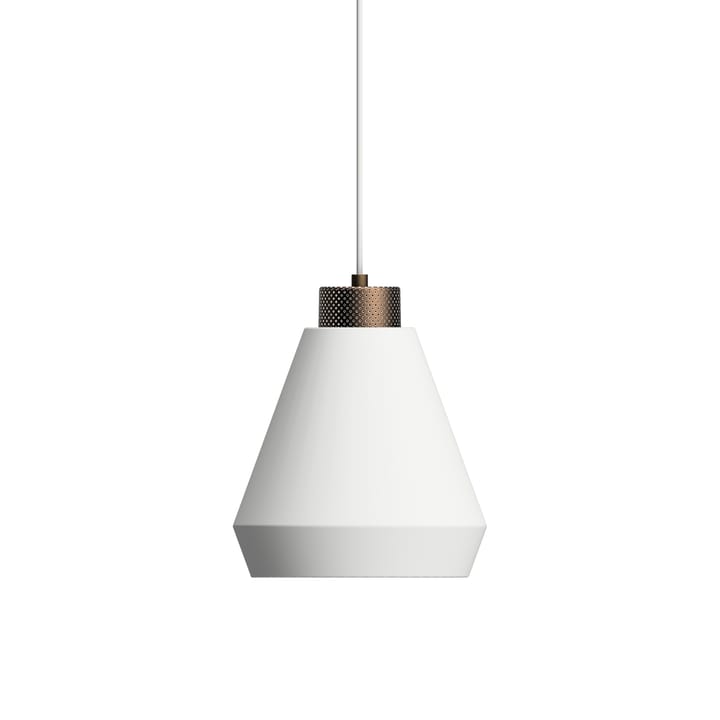 Edge pendant lamp medium - Matte white-bronze - Herstal