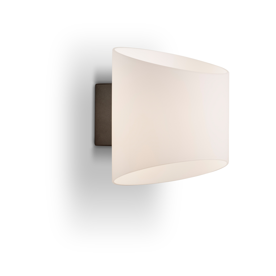 Herstal Evoke wall lamp oval Anthracite-opal glass | Scandinavian Design | Wall lights | Black