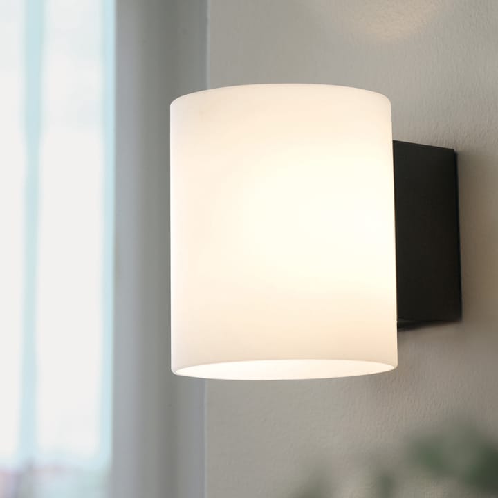 Evoke wall lamp small - anthracite grey-white glass - Herstal