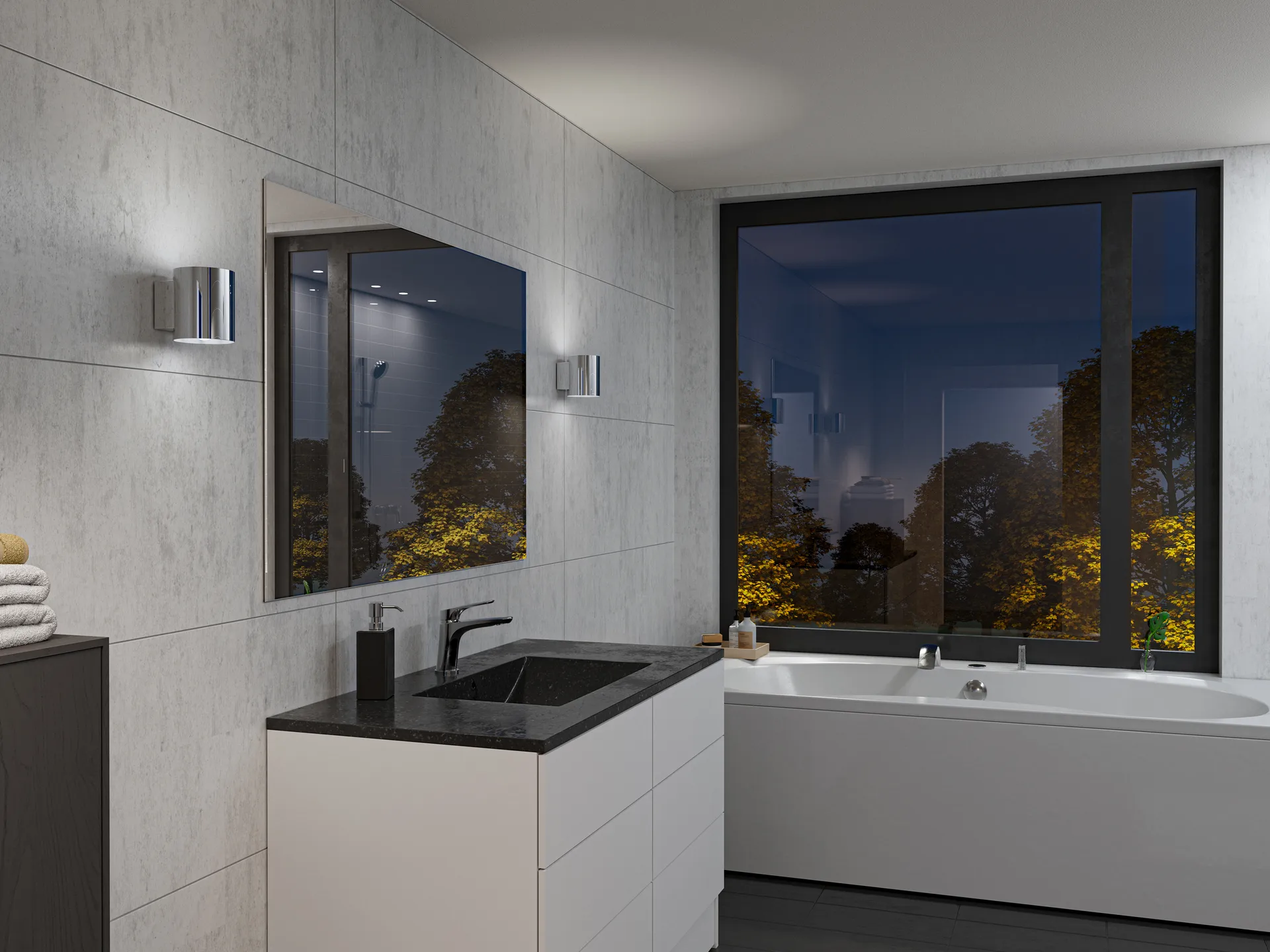 Evoke wall lamp small, Chrome Herstal