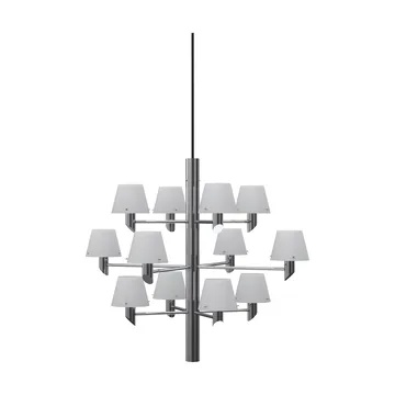 Gil Crown 12 Chandelier - Chrome–opal glass - Herstal
