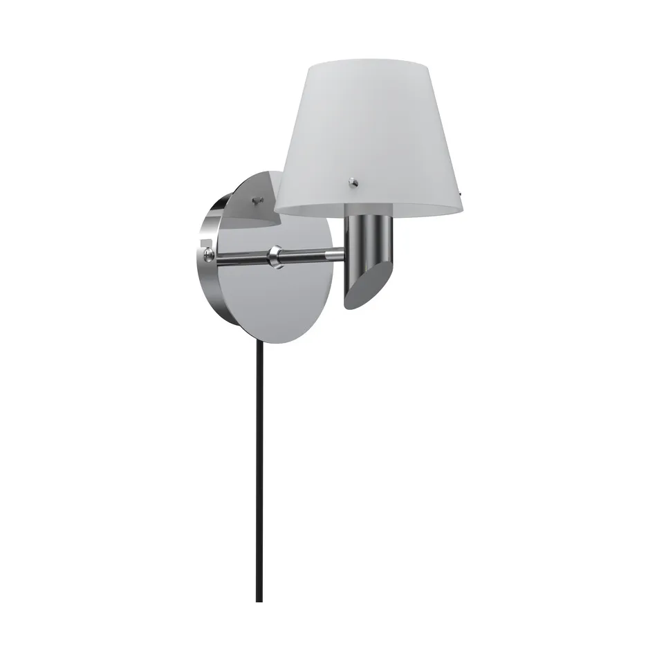 Gil wall lamp, Chrome–opal glass Herstal