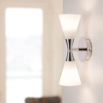 Harlekin duo wall lamp - chrome-white - Herstal