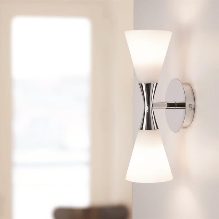 Harlekin duo wall lamp - chrome-white - Herstal