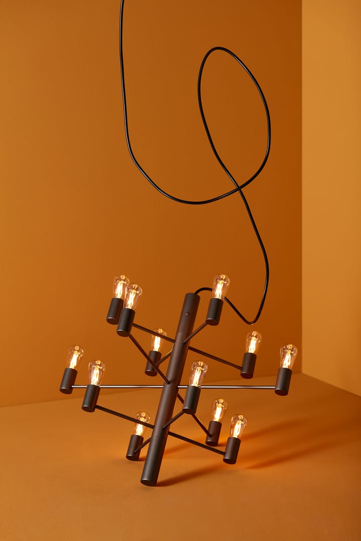 Manola 12 chandelier, graphite (grey) Herstal